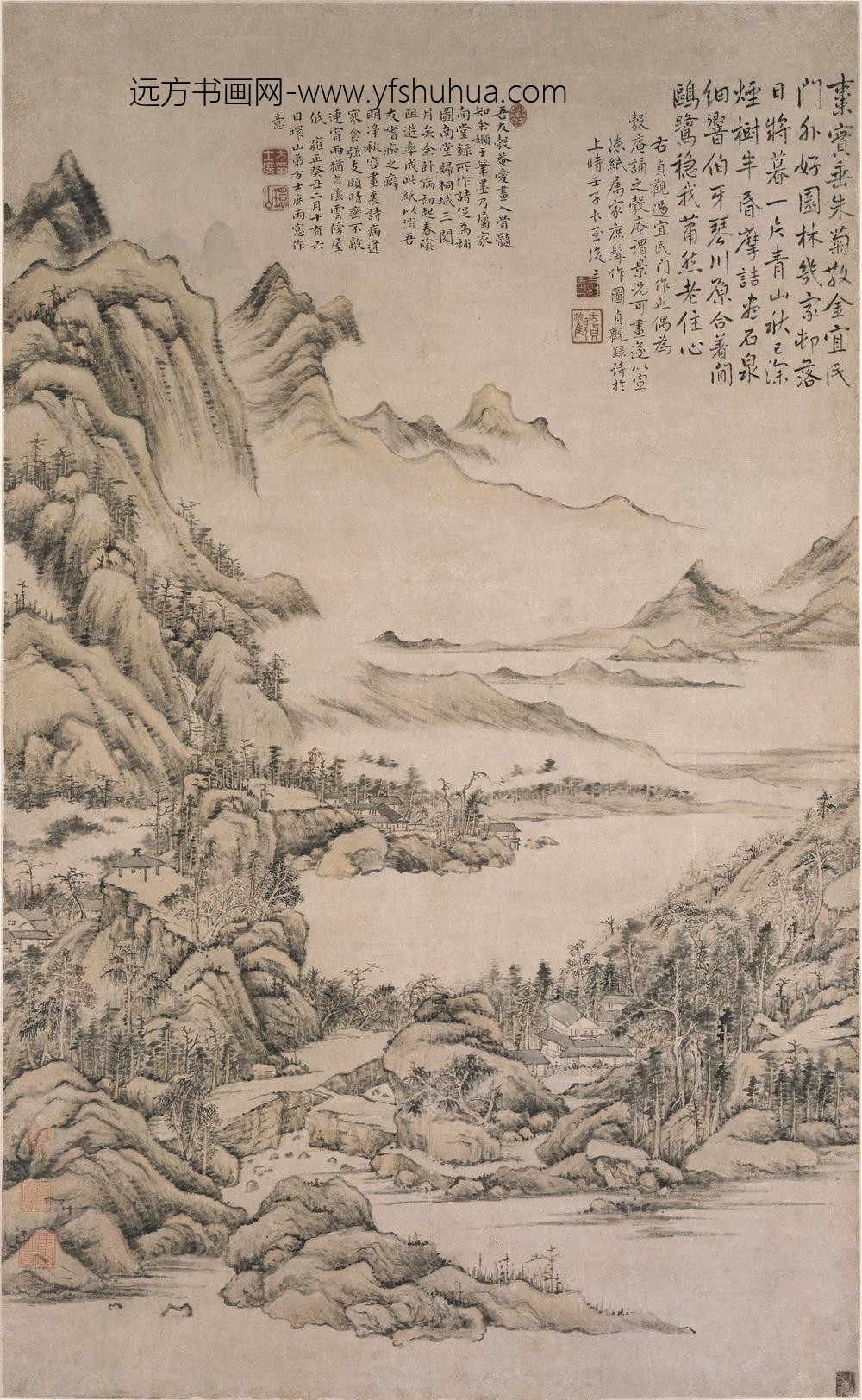 方士庶_青山秋深图轴