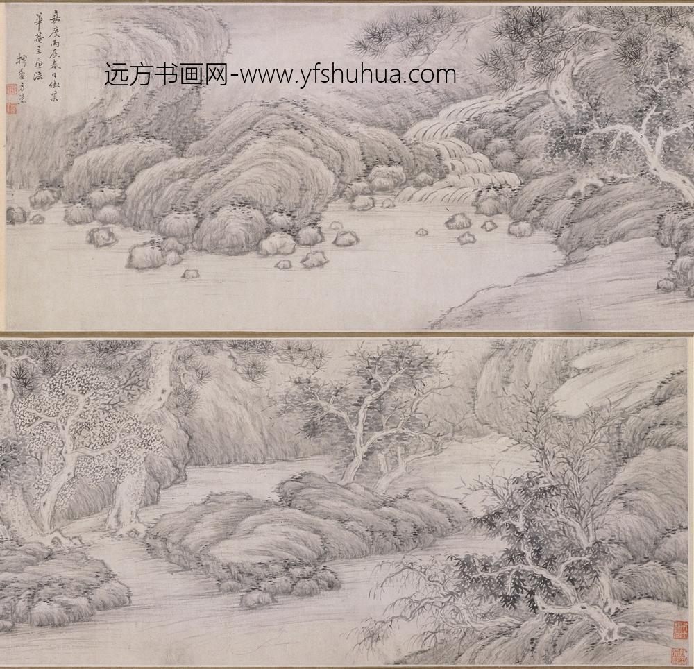 方薰_仿吴镇山水横披