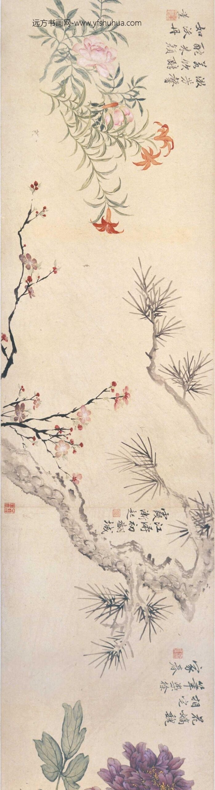 方薰_摹宋人设色花卉卷_