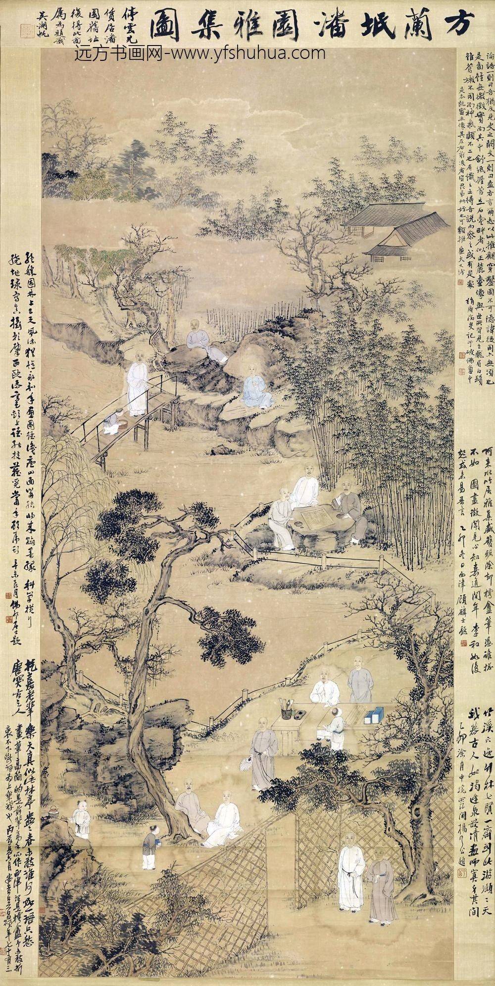 方薰_潘园雅集图轴