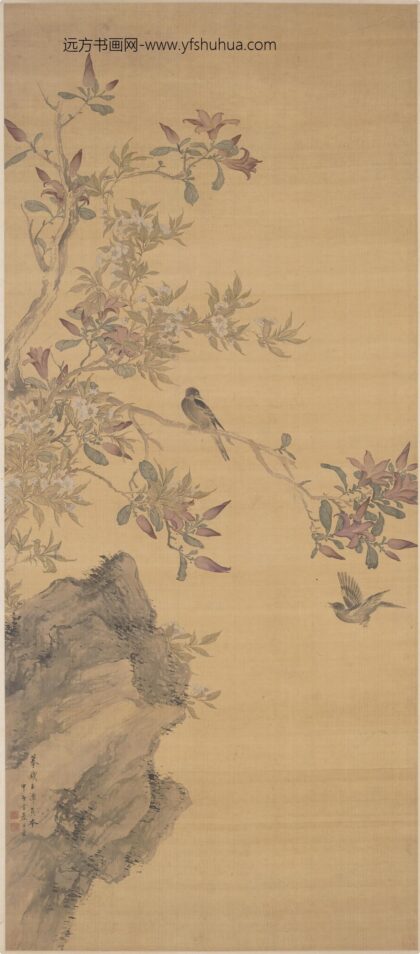 方薰 花鸟轴.jpg