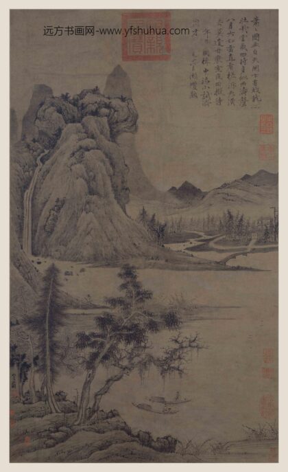 曹知白 溪山泛艇图轴.jpg