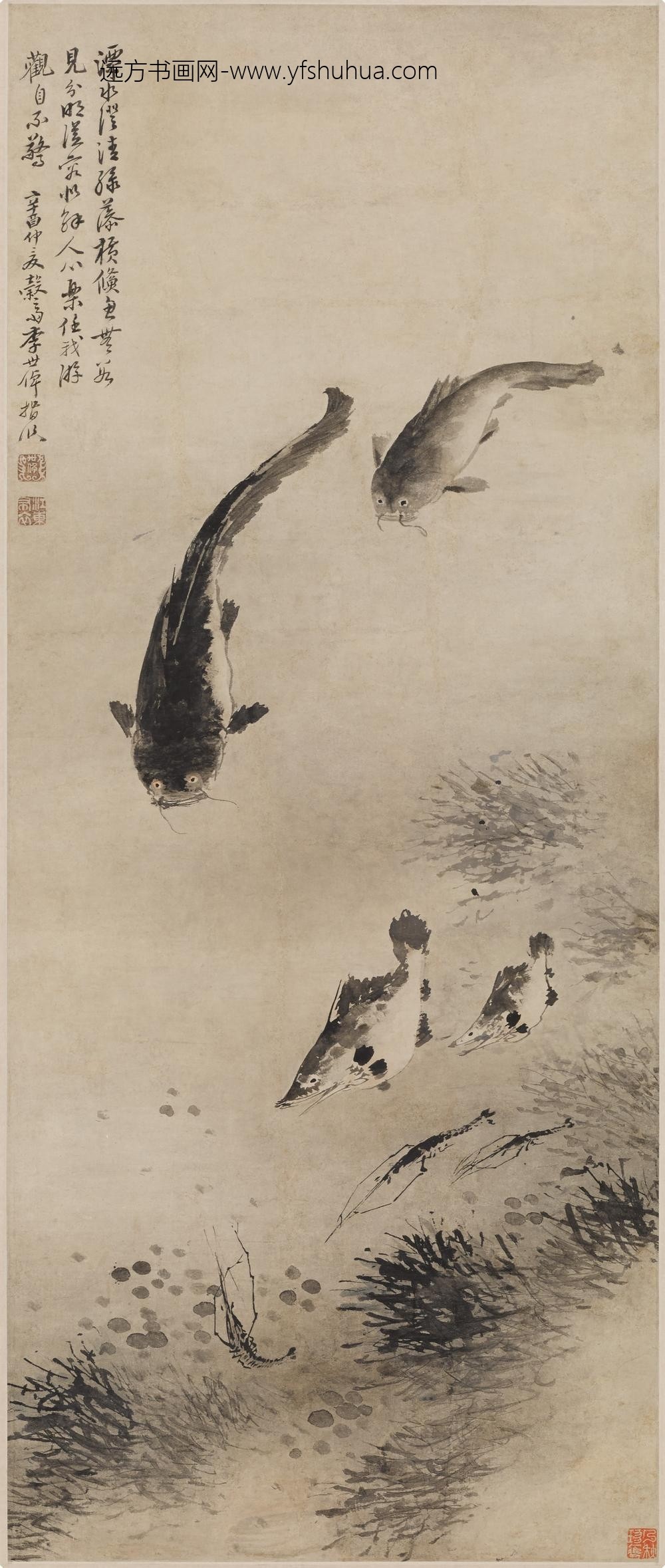 李世倬_墨鱼图轴