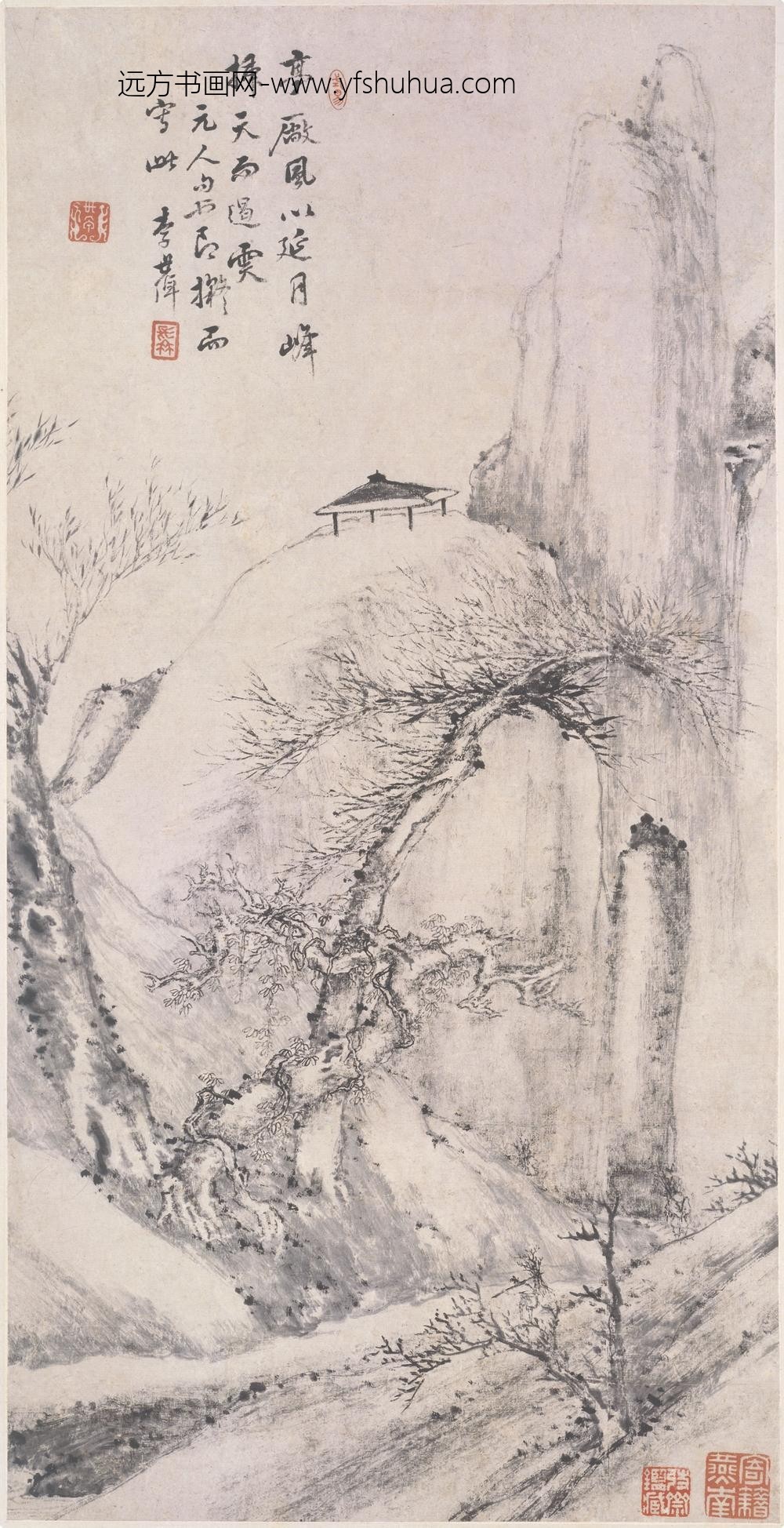 李世倬_雪山归樵图轴