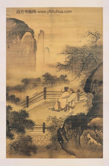 李仪 携琴赏月图轴.jpg