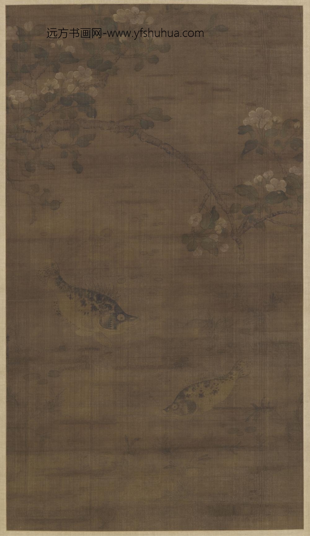 李延之_梨花鱖鱼图轴