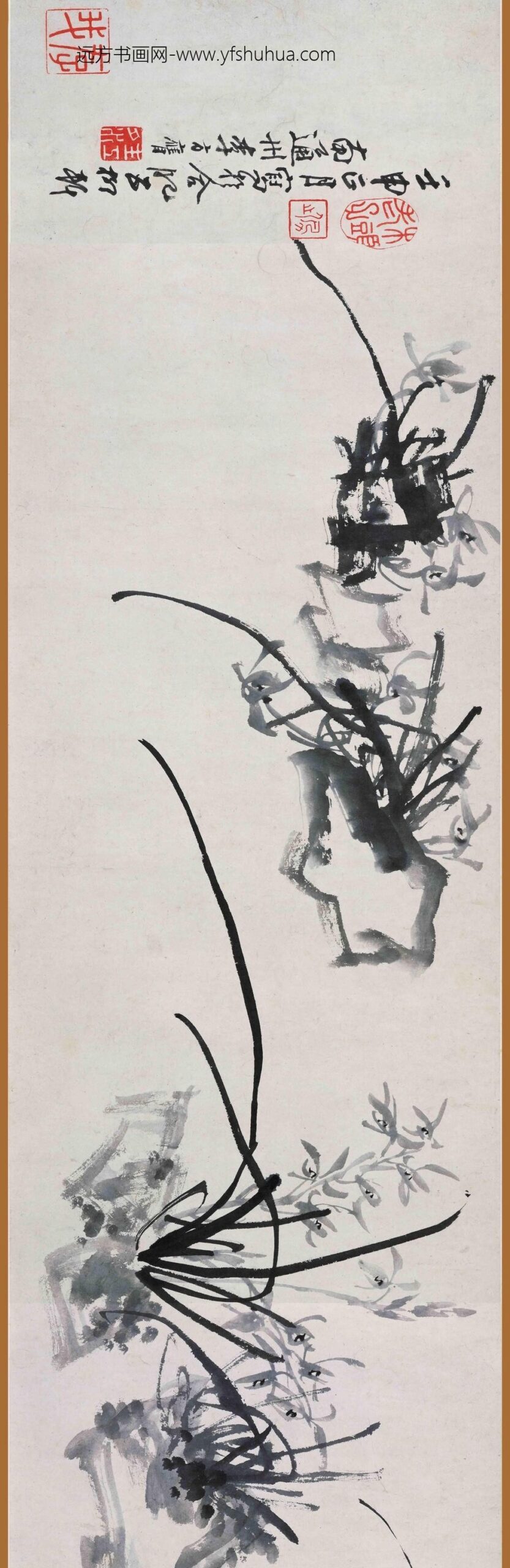 李方膺_兰石图卷_