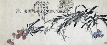 李方膺 设色花卉横幅.jpg