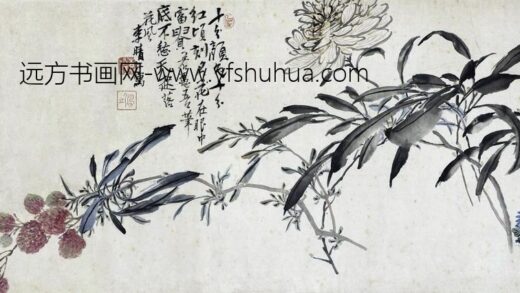 李方膺 设色花卉横幅.jpg