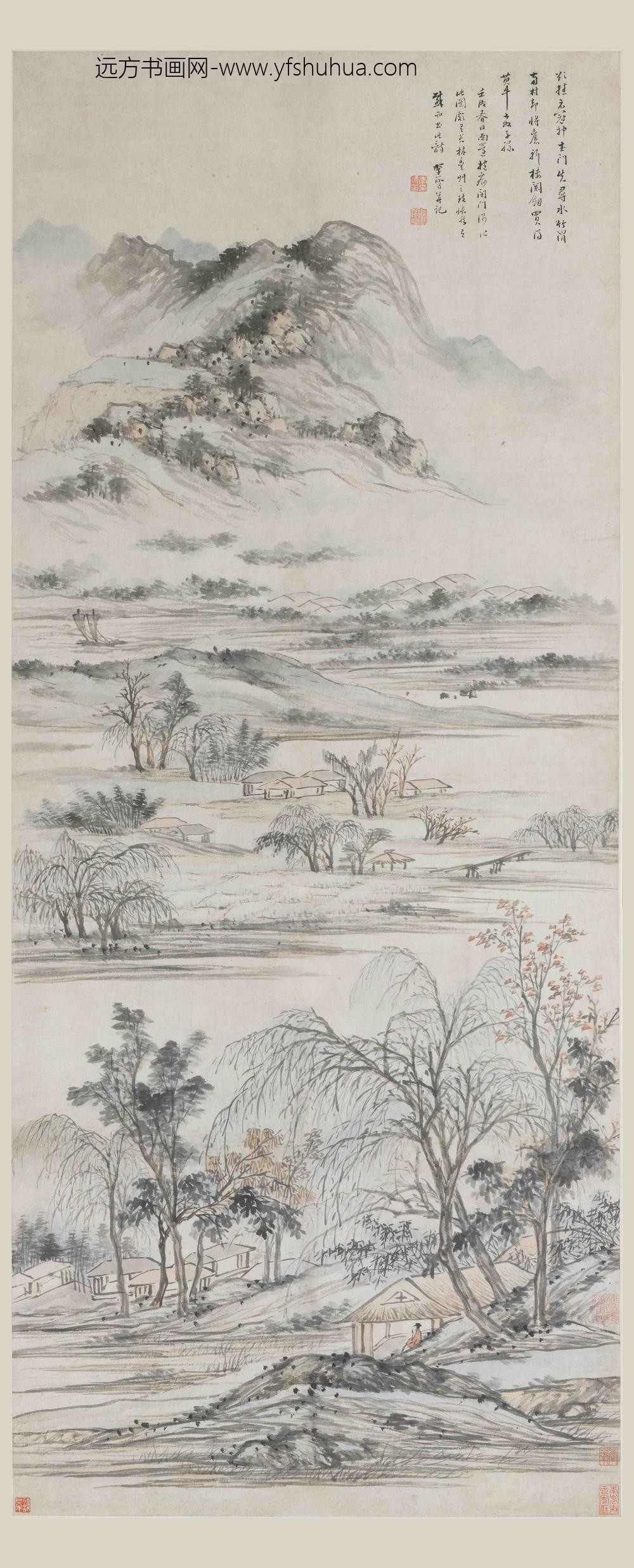 李流芳_南村水竹图轴