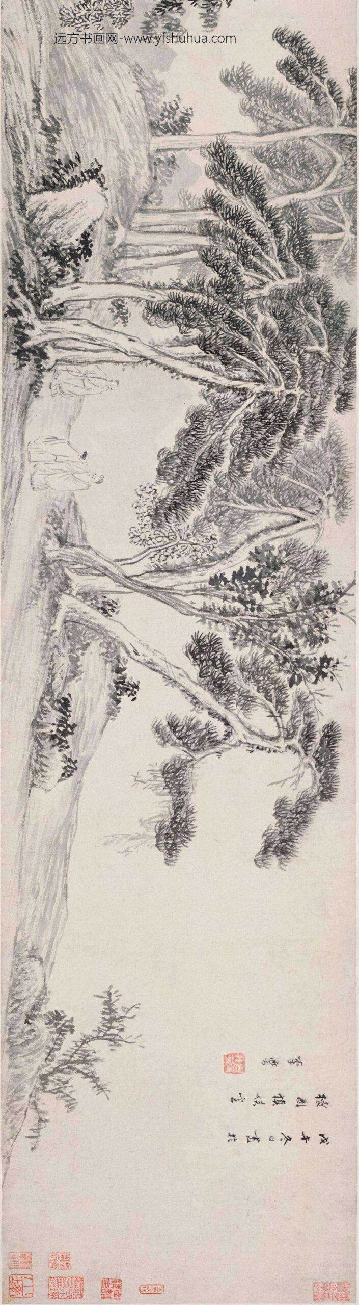 李流芳_松林高士图卷_