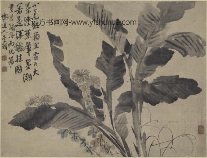 李鱓 蕉菊图轴.jpg