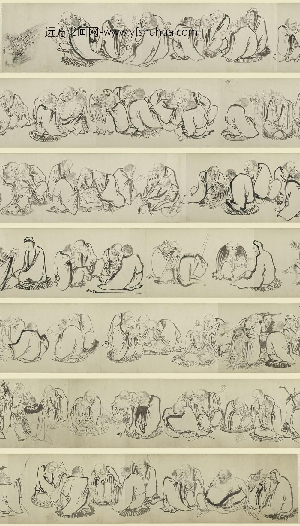 李麟_白描罗汉图卷