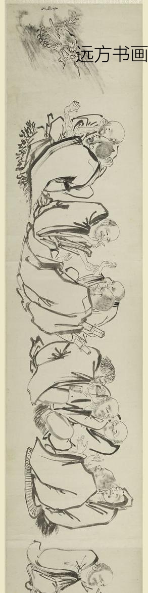 李麟_白描罗汉图卷_