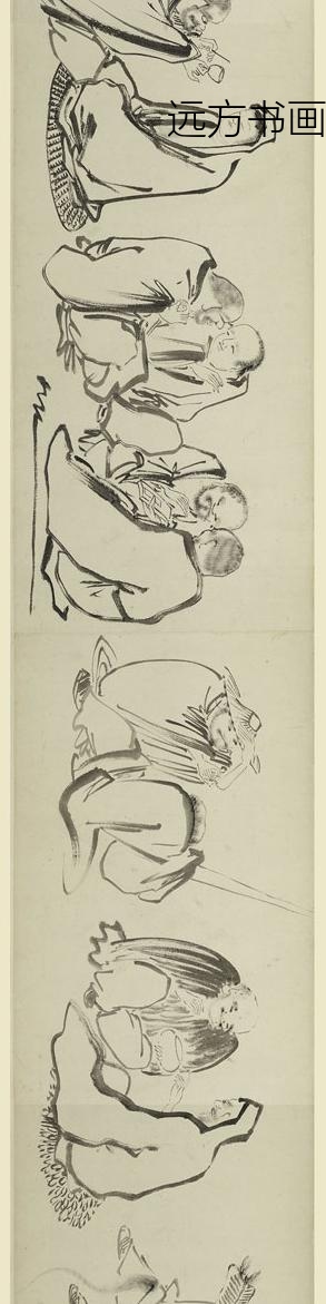 李麟_白描罗汉图卷_