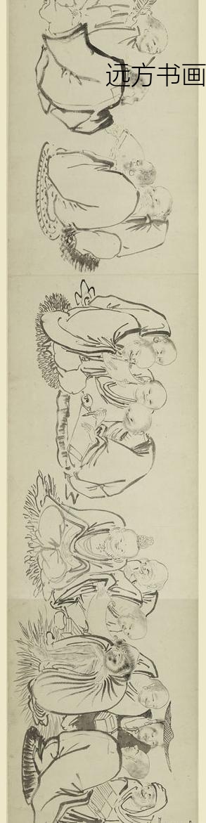 李麟_白描罗汉图卷_