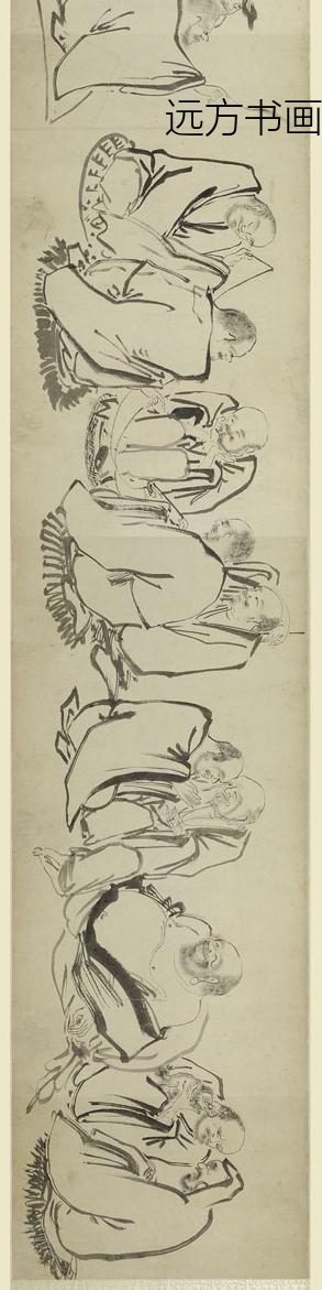 李麟_白描罗汉图卷_