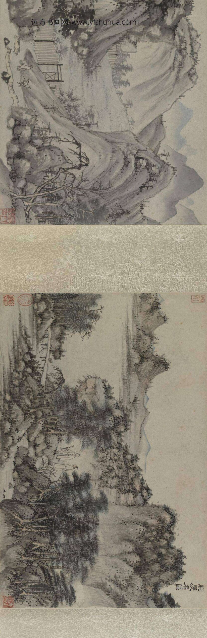 杜琼_沈周刘珏等山水合卷_