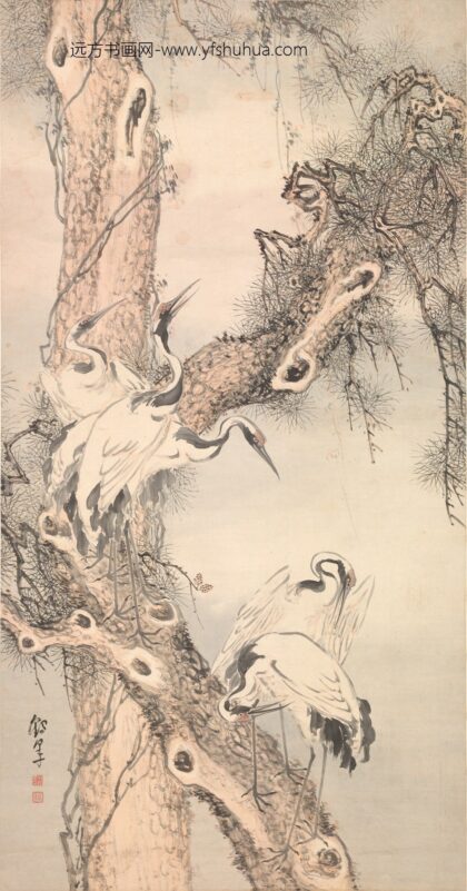 杜鸣 松鹤图轴.jpg