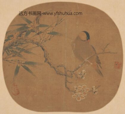 林椿 梅竹寒禽图纨扇页.jpg