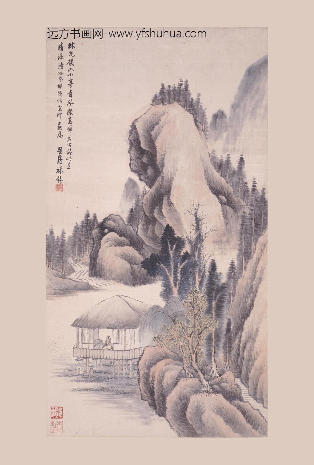 林纾_小亭青风图轴