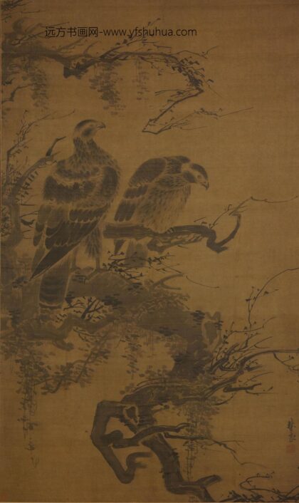 林良 双鹰图轴.jpg
