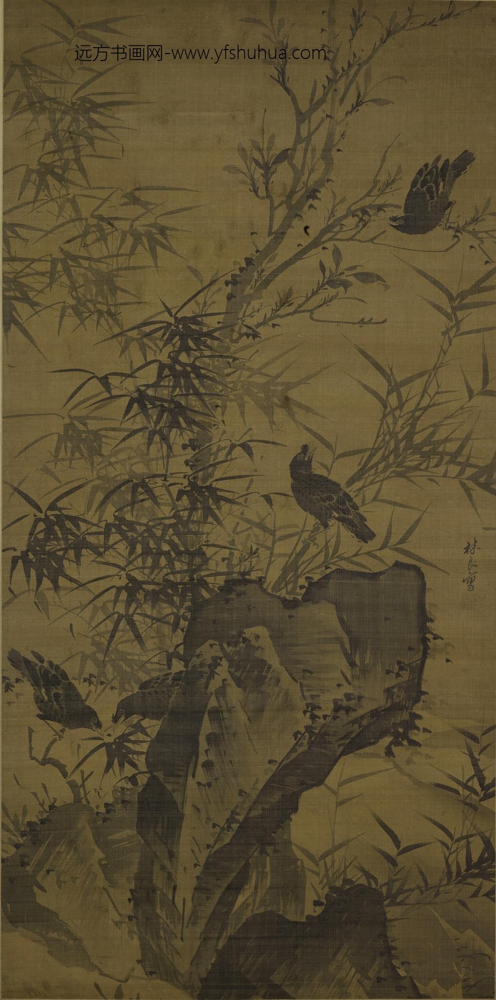 林良_竹禽图轴-