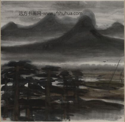 林风眠 松下泊舟图轴.jpg