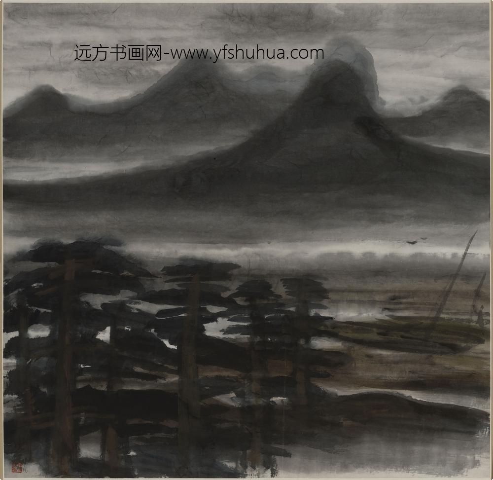 林风眠_松下泊舟图轴