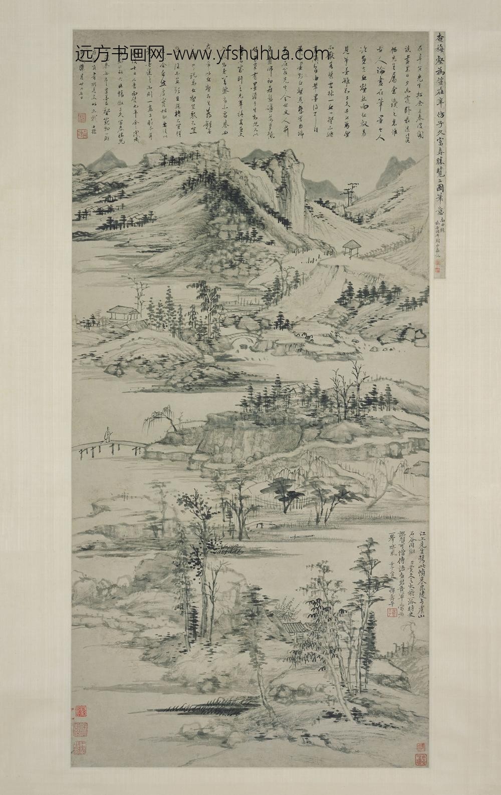 查士标_仿黄公望富春胜览图轴