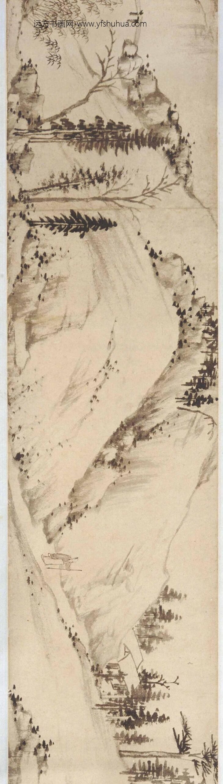 查士标_伏雨新凉图卷_