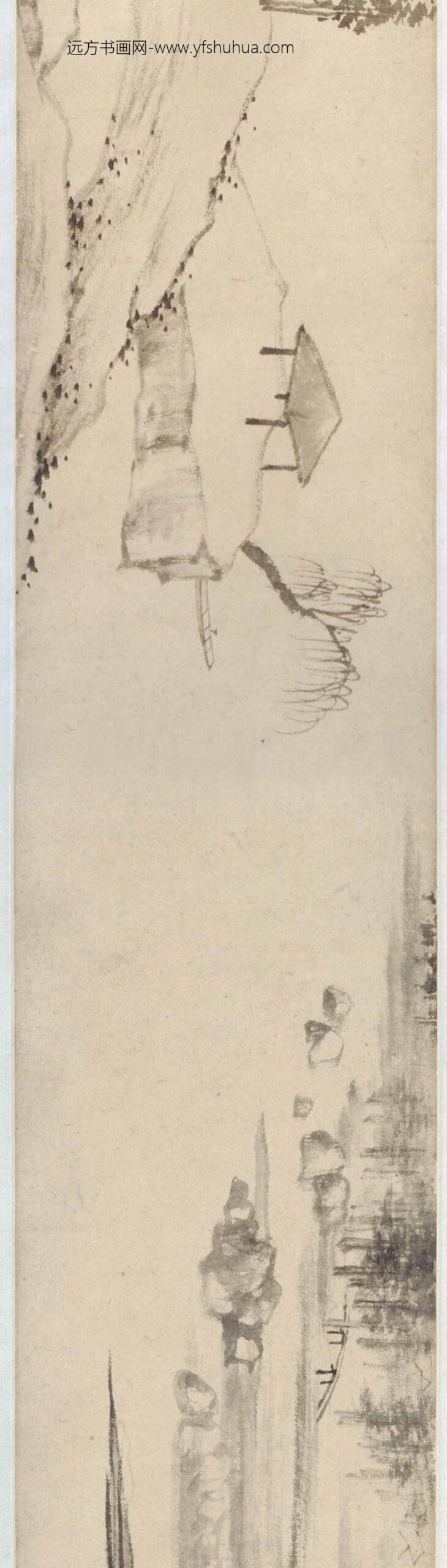 查士标_伏雨新凉图卷_