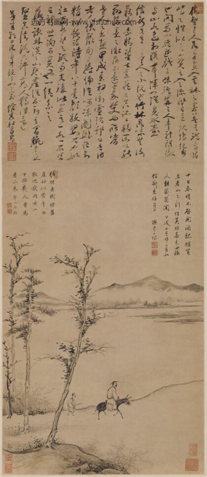 查士标 骑驴看山图轴.jpg