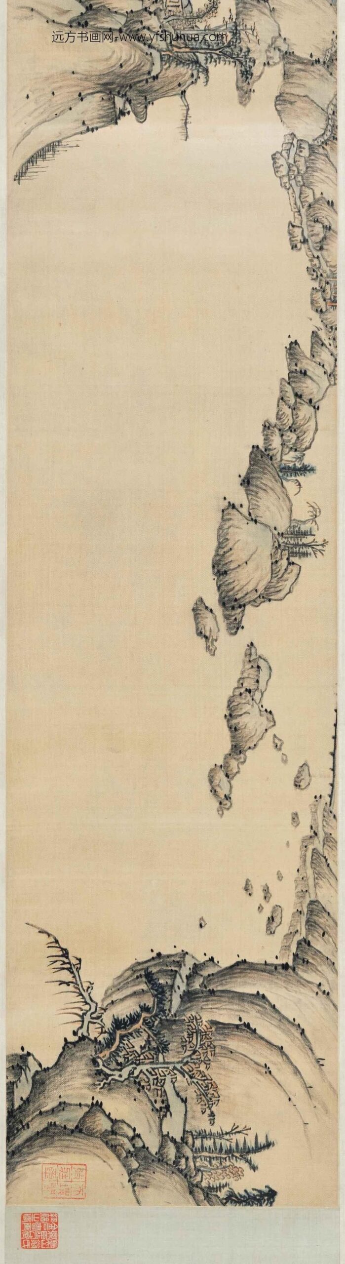 查继佐_设色山水卷_