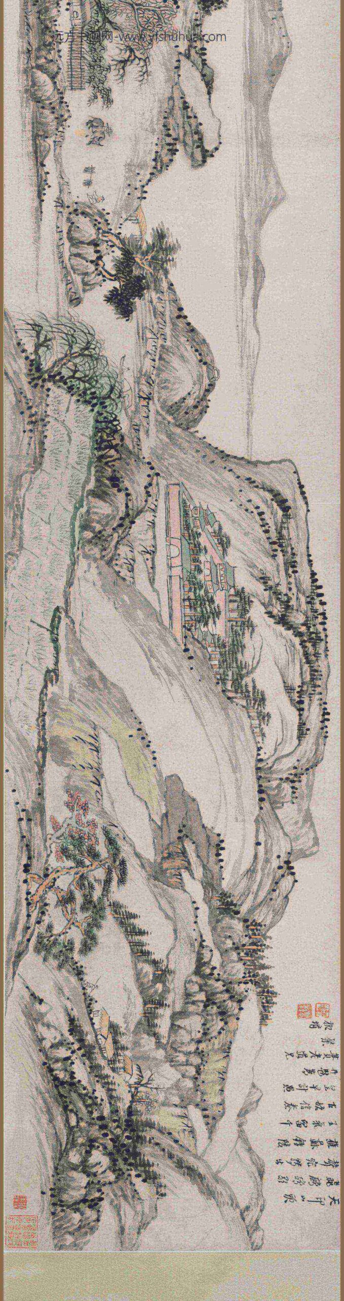 柳堉_戴本孝山水合装卷_