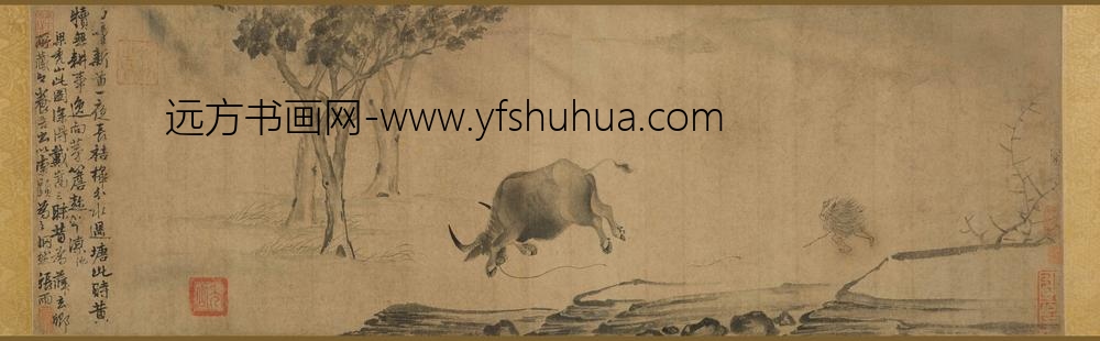 梁秃山_奔犊图卷