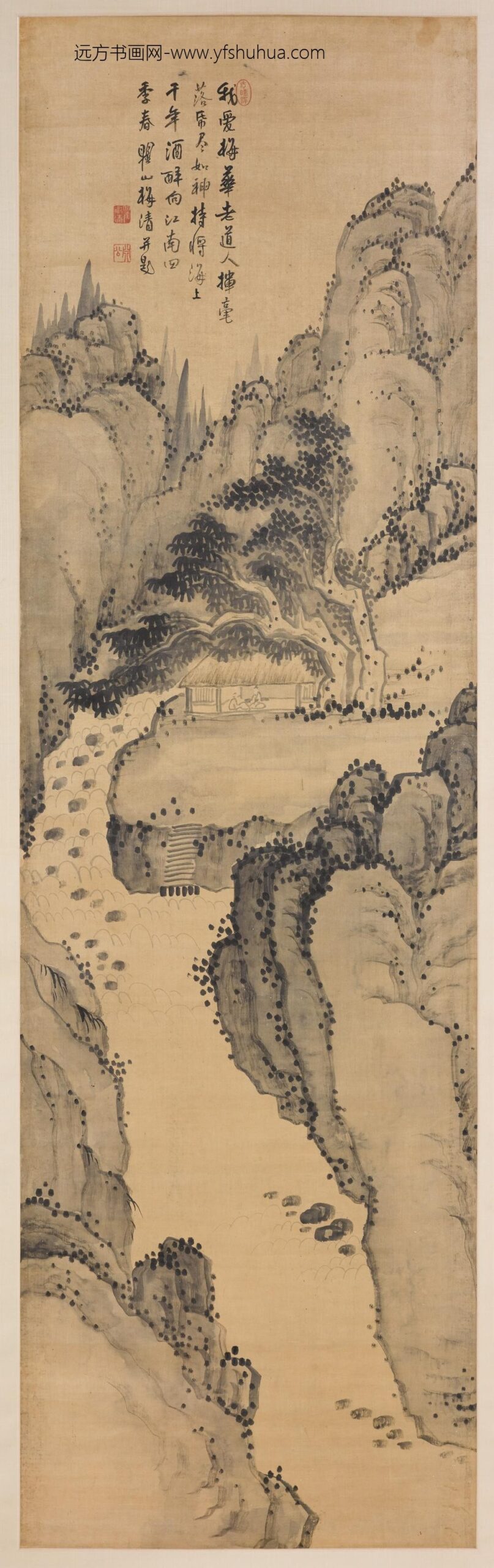 梅清_仿梅道人山水图轴