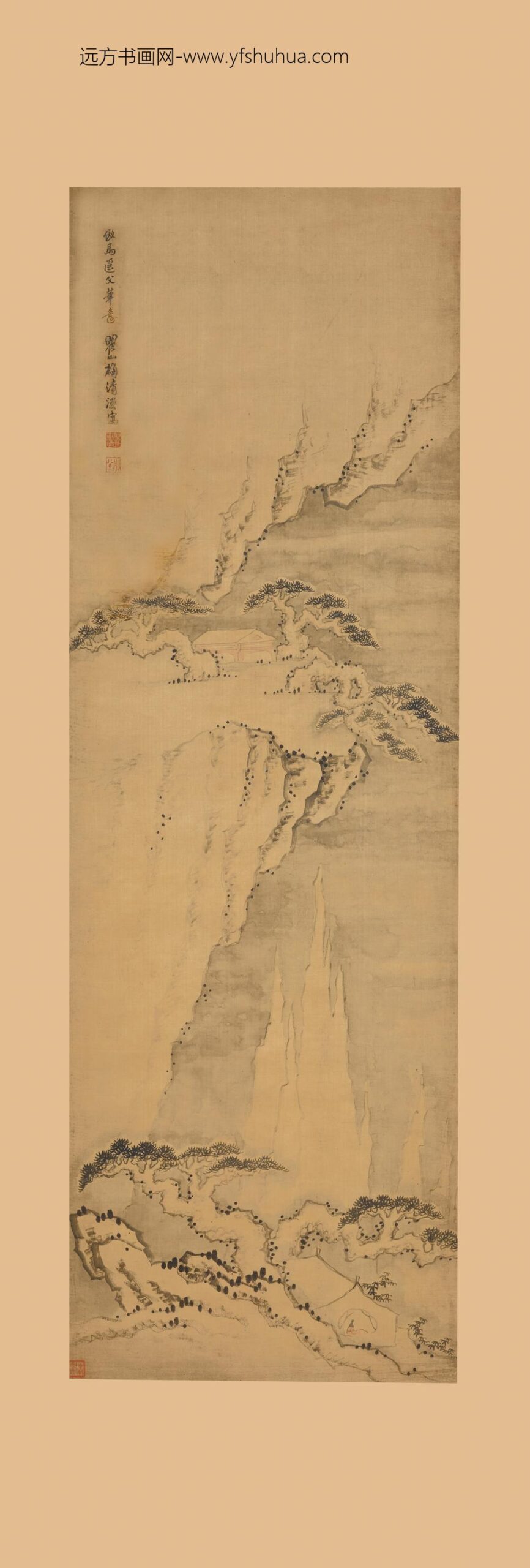 梅清_仿马远山水轴