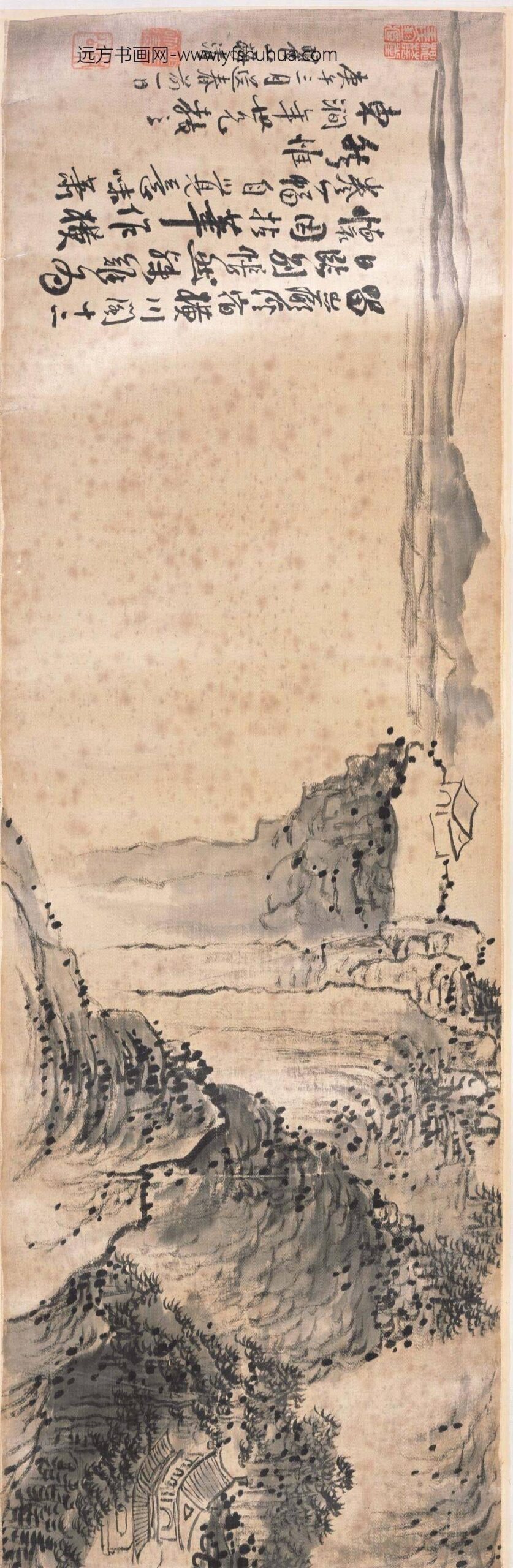 梅清_岩溪别意图卷_