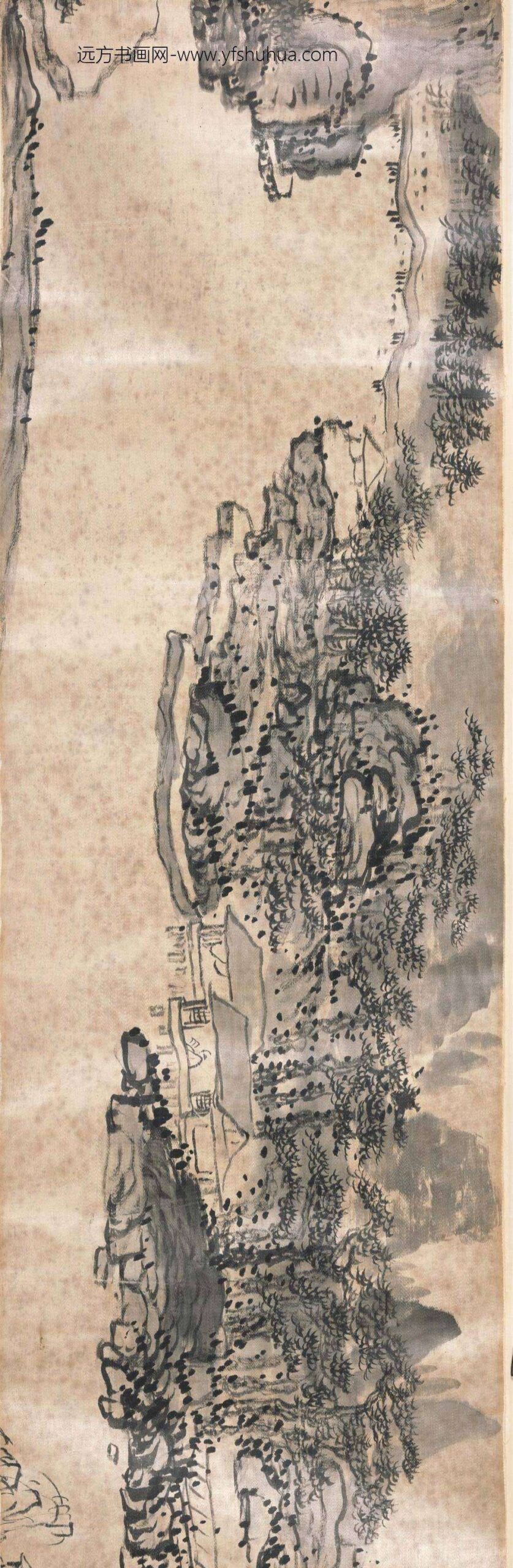 梅清_岩溪别意图卷_