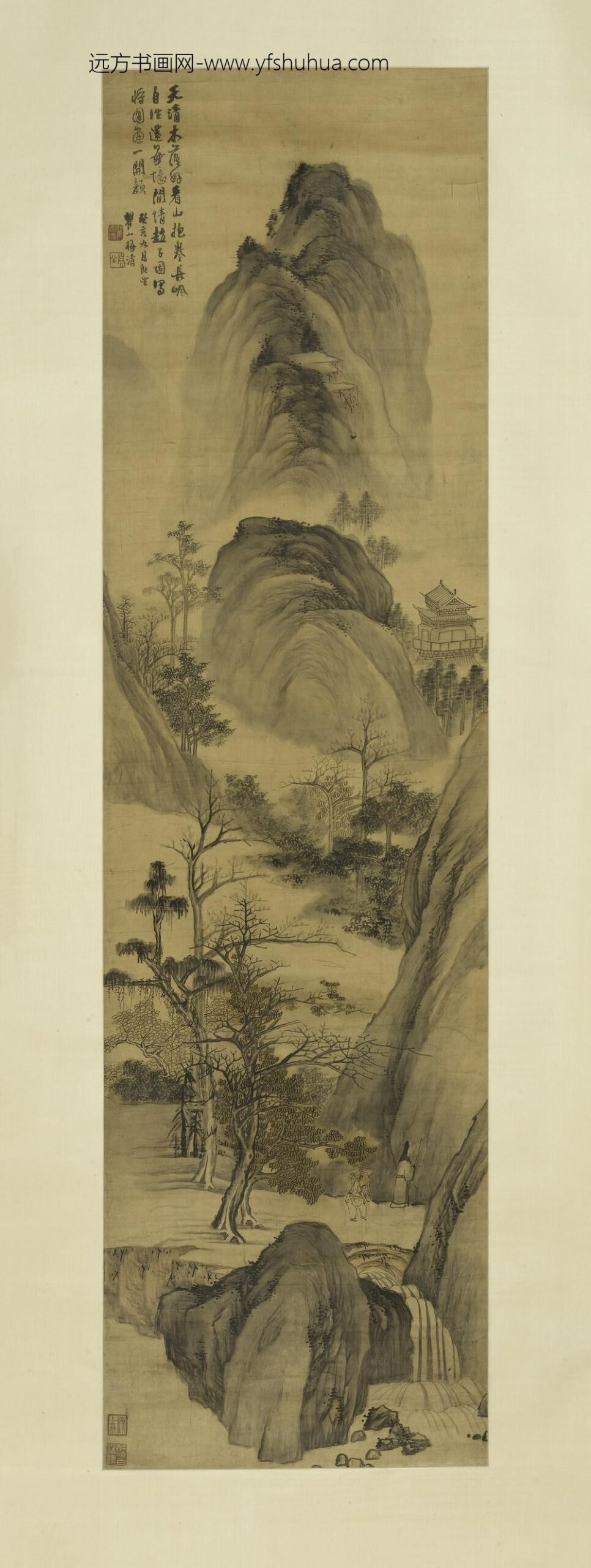 梅清_木落看山图轴