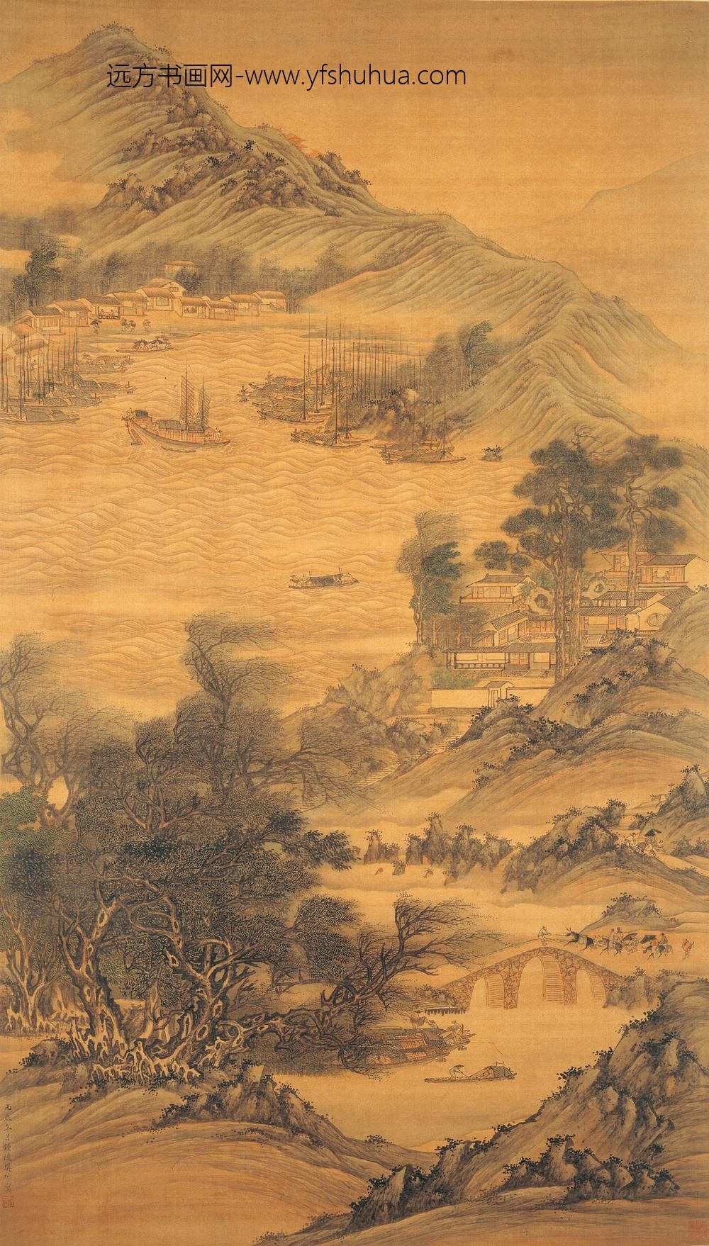 樊圻_江干风雨图轴