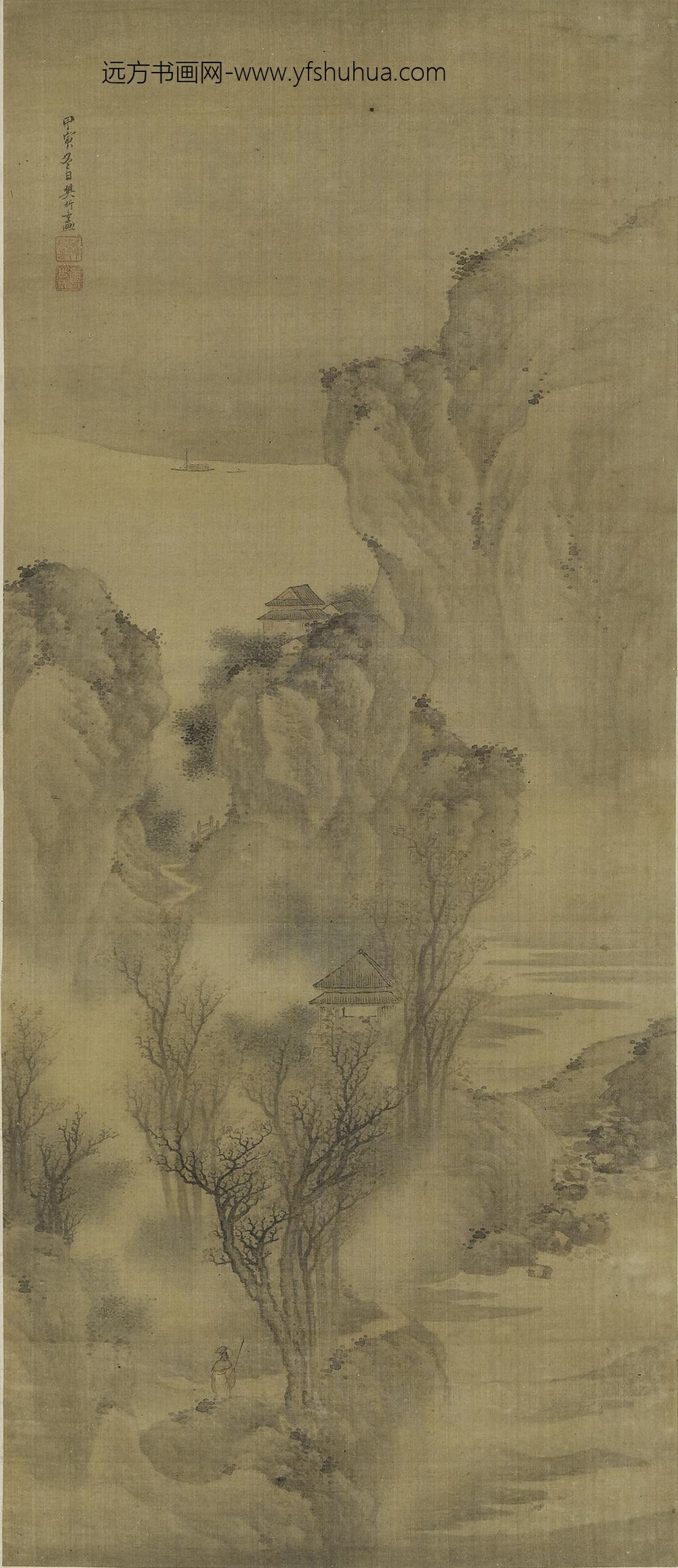 樊圻_秋山独步图轴