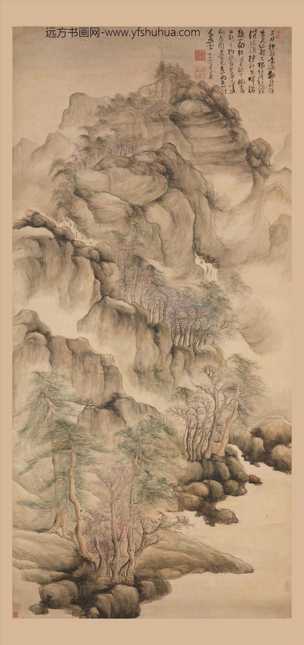 法若真_崇山杏林图轴