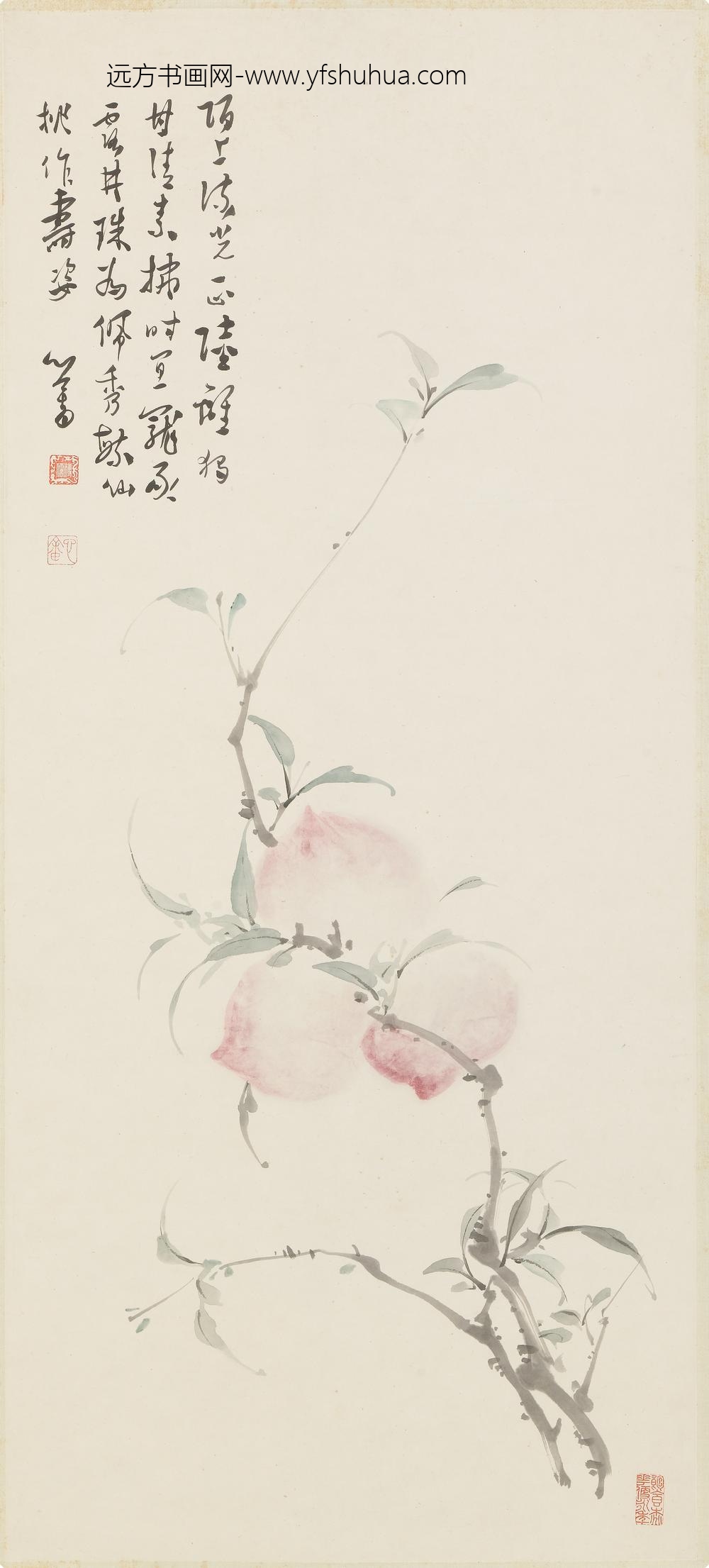 溥儒（溥心畬）_桃实图轴