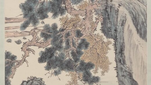 溥儒（溥心畬） 溪舟弄笛图轴.jpg