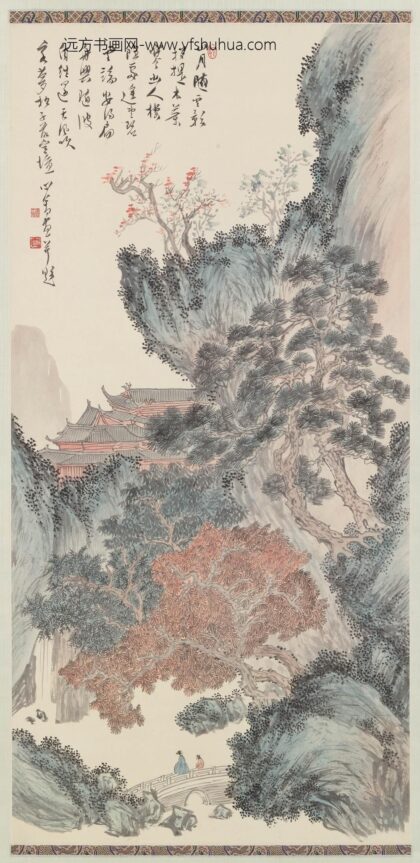 溥儒（溥心畬） 秋山楼阁图轴.jpg