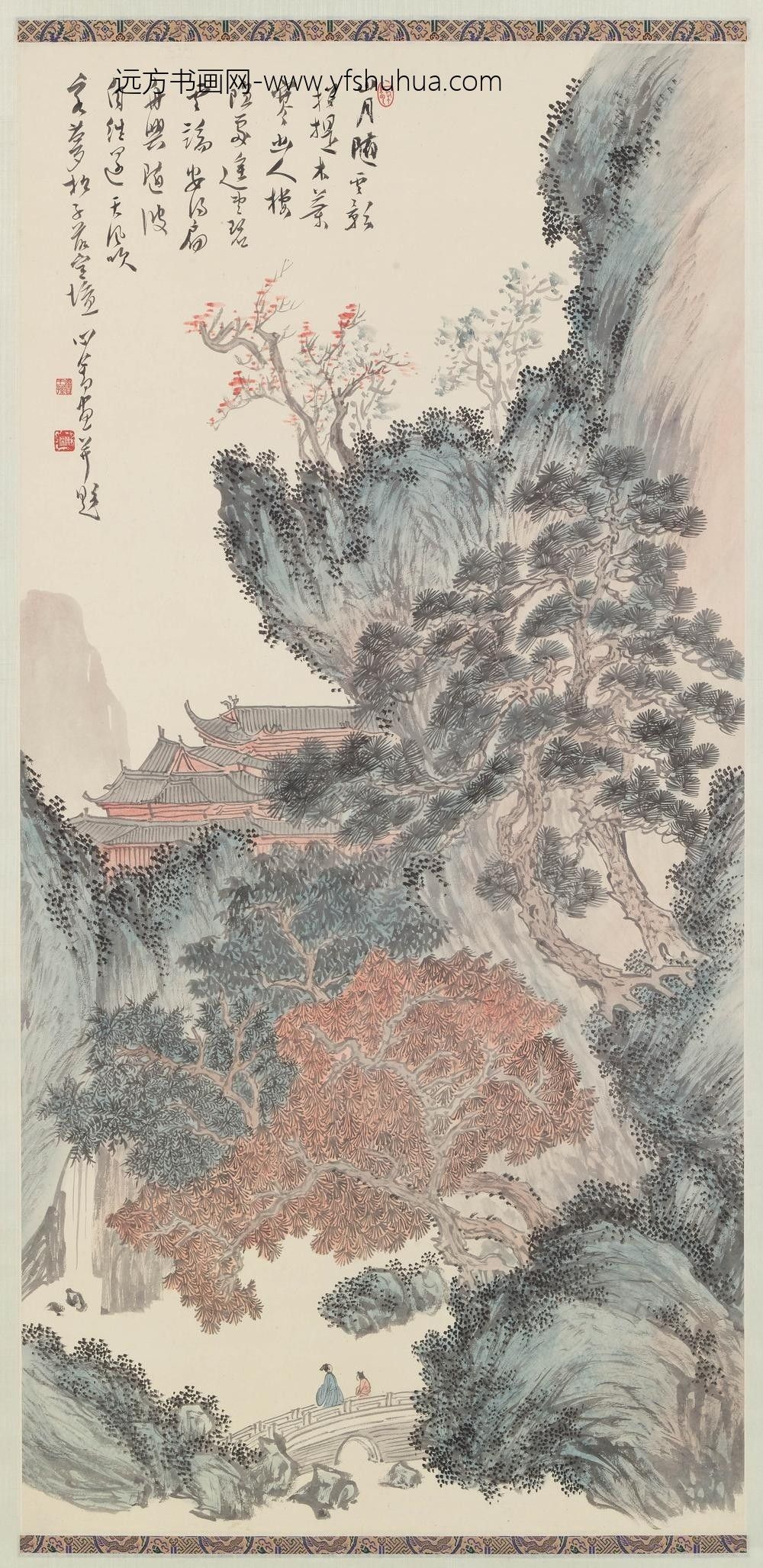 溥儒（溥心畬）_秋山楼阁图轴