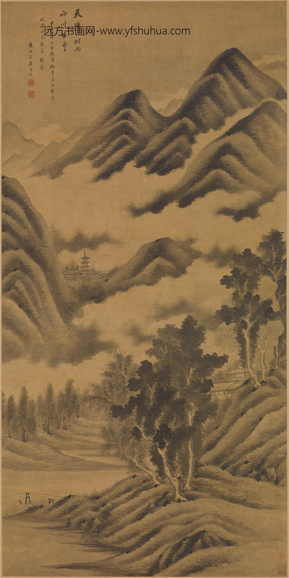 潘思牧_山川出云图轴