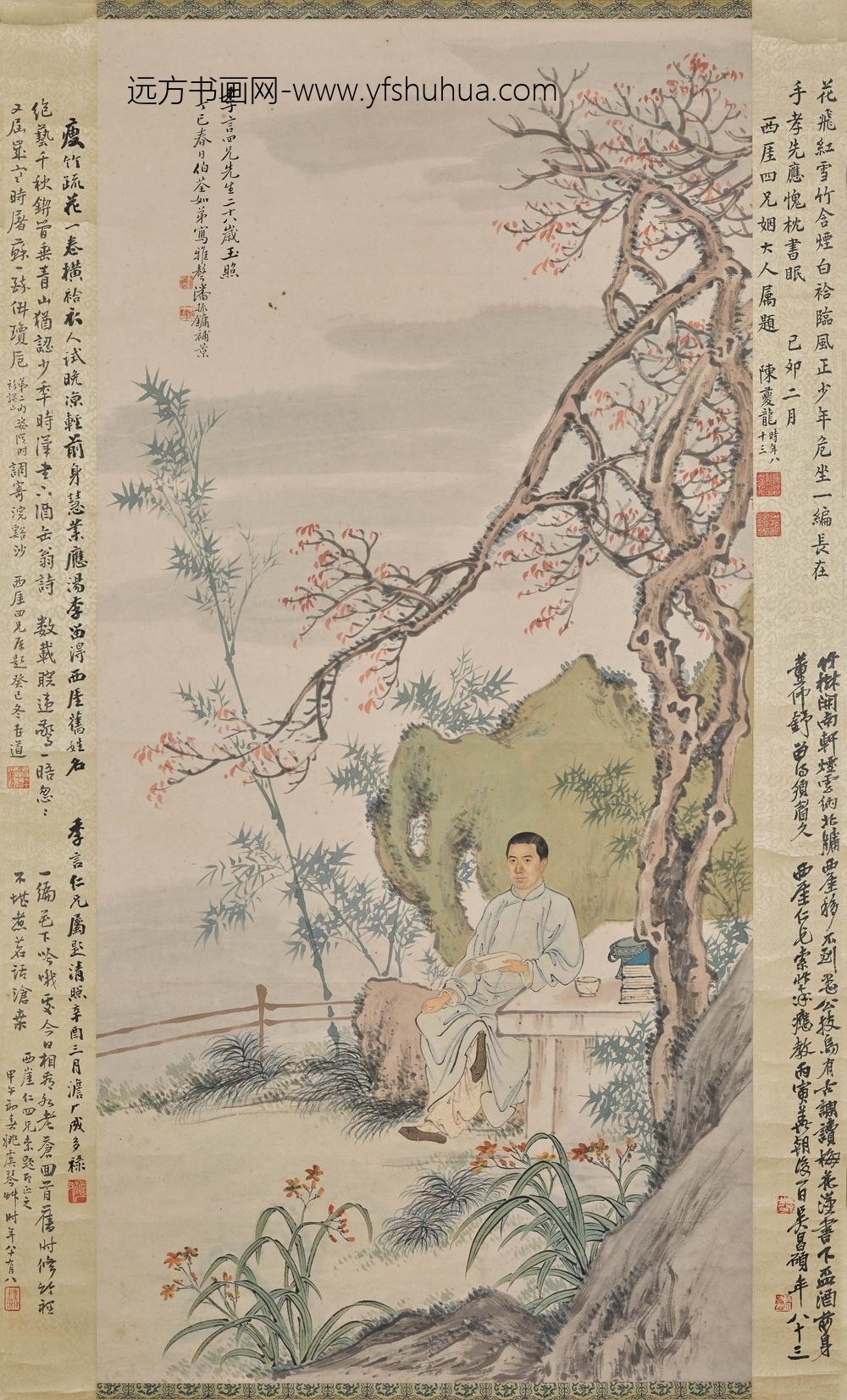 潘振镛_尹椿等金绍坊先生二十八岁小像轴